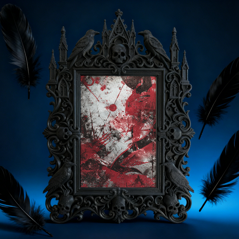 Trend-essential Gothic Dark-style Photo Frame | Punk Rock Band Merch Pop-up Booth Decor, Photo Ornament, Wall/Table Dual-use, Eco-friendly F