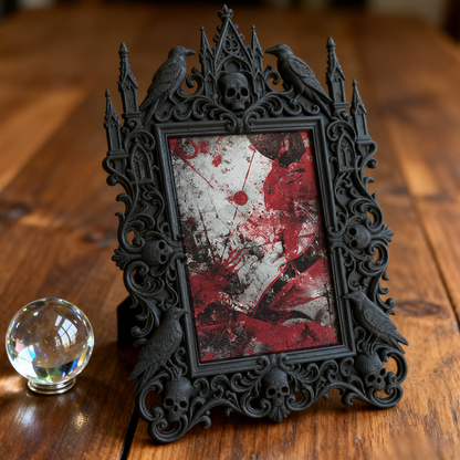 Trend-essential Gothic Dark-style Photo Frame | Punk Rock Band Merch Pop-up Booth Decor, Photo Ornament, Wall/Table Dual-use, Eco-friendly F