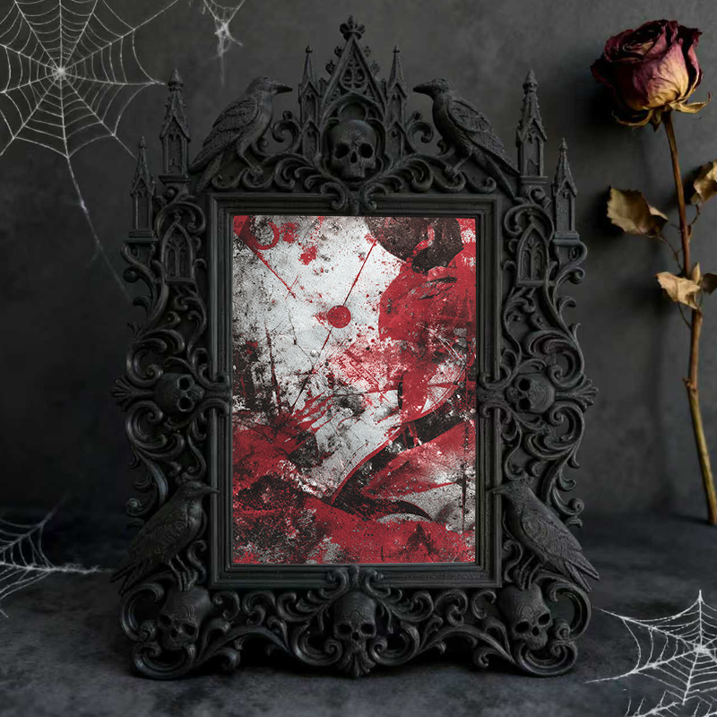 Trend-essential Gothic Dark-style Photo Frame | Punk Rock Band Merch Pop-up Booth Decor, Photo Ornament, Wall/Table Dual-use, Eco-friendly F