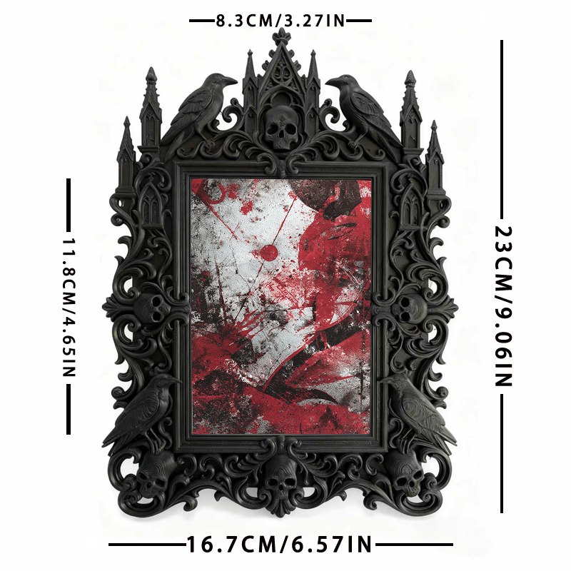 Trend-essential Gothic Dark-style Photo Frame | Punk Rock Band Merch Pop-up Booth Decor, Photo Ornament, Wall/Table Dual-use, Eco-friendly F
