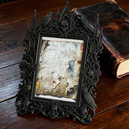 Must-grab Gothic Dark-style Photo Frame | Horror Themed Escape Room Winner Gift Decor, Photo Ornament, Wall-mountable & Tabletop, Slim Frame