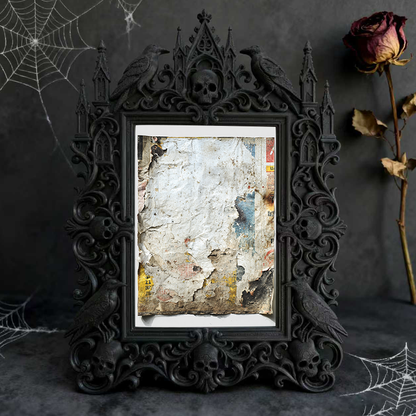 Must-grab Gothic Dark-style Photo Frame | Horror Themed Escape Room Winner Gift Decor, Photo Ornament, Wall-mountable & Tabletop, Slim Frame