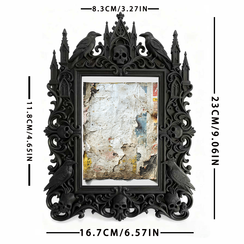 Must-grab Gothic Dark-style Photo Frame | Horror Themed Escape Room Winner Gift Decor, Photo Ornament, Wall-mountable & Tabletop, Slim Frame