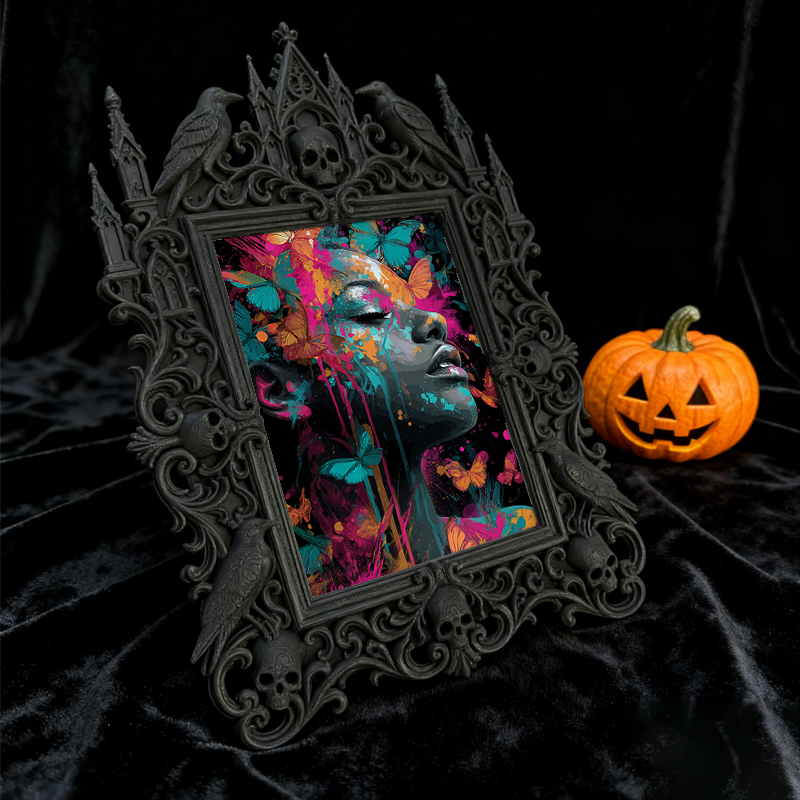 5-star-rated Gothic Dark-style Photo Frame | Gothic Elopement Reception Table Decor, Photo Ornament, Dual-use Display, Sturdy Frame