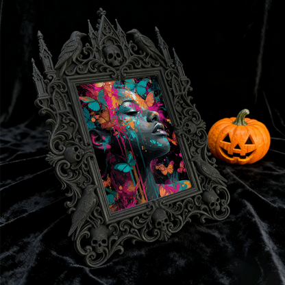 5-star-rated Gothic Dark-style Photo Frame | Gothic Elopement Reception Table Decor, Photo Ornament, Dual-use Display, Sturdy Frame