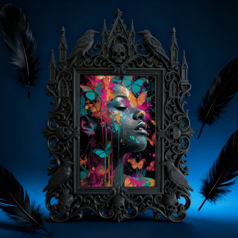 5-star-rated Gothic Dark-style Photo Frame | Gothic Elopement Reception Table Decor, Photo Ornament, Dual-use Display, Sturdy Frame