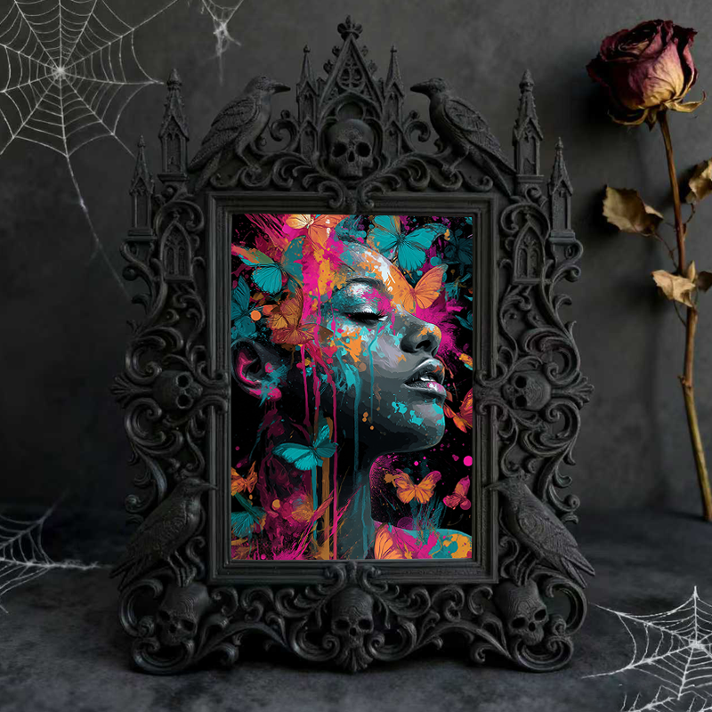5-star-rated Gothic Dark-style Photo Frame | Gothic Elopement Reception Table Decor, Photo Ornament, Dual-use Display, Sturdy Frame