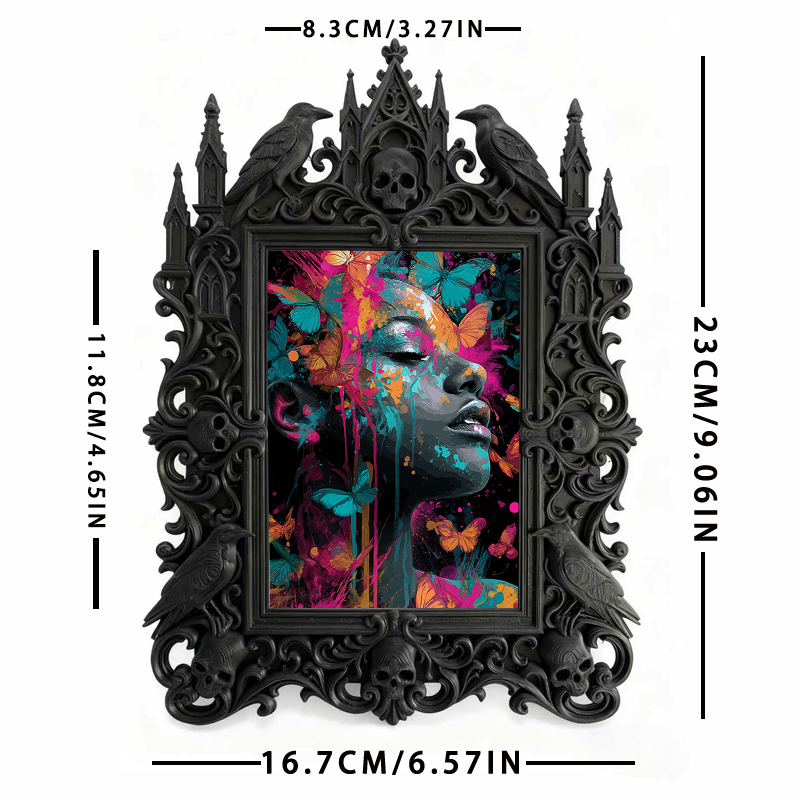 5-star-rated Gothic Dark-style Photo Frame | Gothic Elopement Reception Table Decor, Photo Ornament, Dual-use Display, Sturdy Frame