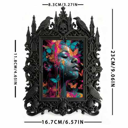 5-star-rated Gothic Dark-style Photo Frame | Gothic Elopement Reception Table Decor, Photo Ornament, Dual-use Display, Sturdy Frame