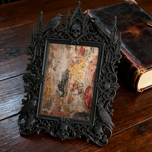 Sought-after-gem Gothic Dark-style Photo Frame | Werewolf Themed Camping Picnic Decor, Photo Ornament, Wall/Table Dual-use, Rustic Frame