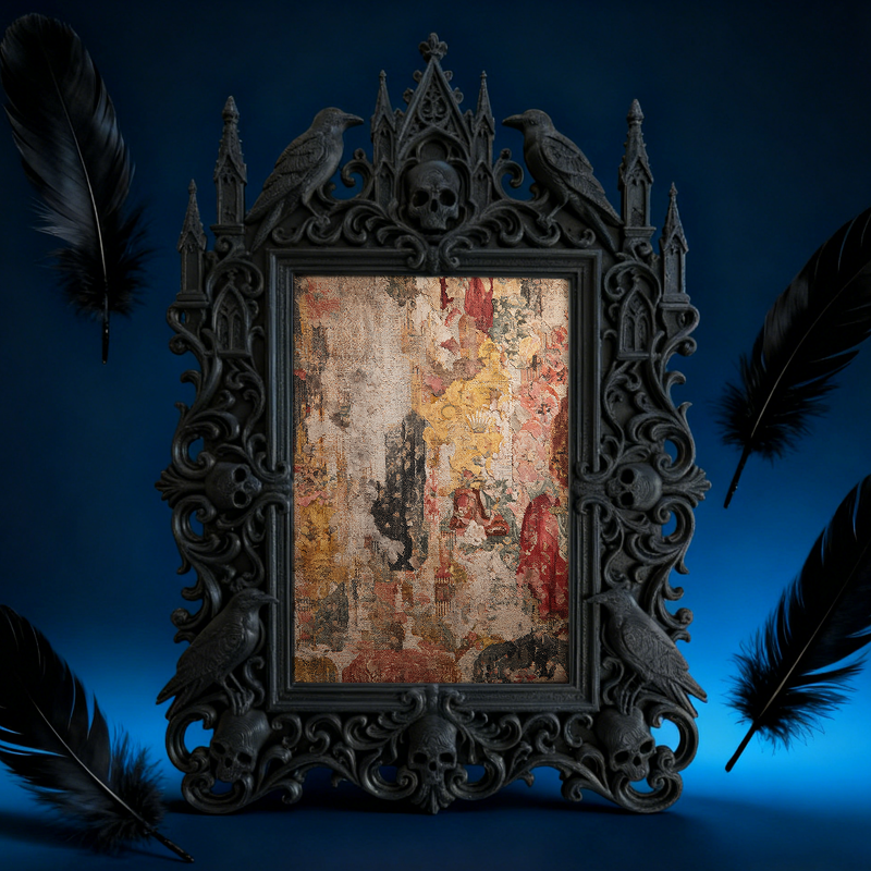 Sought-after-gem Gothic Dark-style Photo Frame | Werewolf Themed Camping Picnic Decor, Photo Ornament, Wall/Table Dual-use, Rustic Frame
