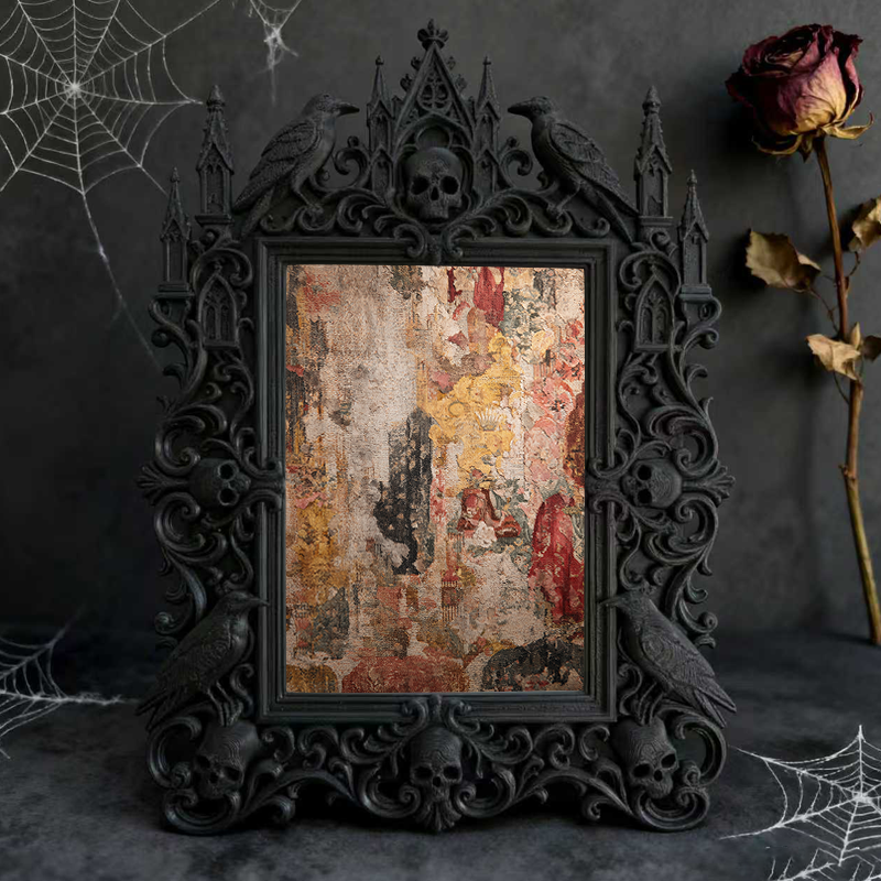 Sought-after-gem Gothic Dark-style Photo Frame | Werewolf Themed Camping Picnic Decor, Photo Ornament, Wall/Table Dual-use, Rustic Frame