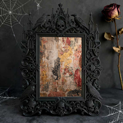 Sought-after-gem Gothic Dark-style Photo Frame | Werewolf Themed Camping Picnic Decor, Photo Ornament, Wall/Table Dual-use, Rustic Frame