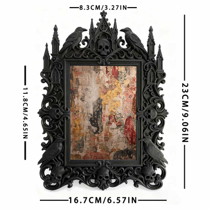 Sought-after-gem Gothic Dark-style Photo Frame | Werewolf Themed Camping Picnic Decor, Photo Ornament, Wall/Table Dual-use, Rustic Frame
