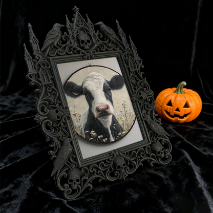 Insta-trending Gothic Dark-style Photo Frame | Gothic Brow Tinting Studio Shelf Decor, Photo Ornament, Wall-mountable & Tabletop, High-gloss