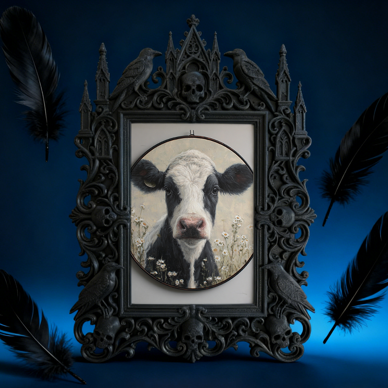 Insta-trending Gothic Dark-style Photo Frame | Gothic Brow Tinting Studio Shelf Decor, Photo Ornament, Wall-mountable & Tabletop, High-gloss