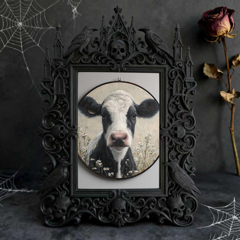 Insta-trending Gothic Dark-style Photo Frame | Gothic Brow Tinting Studio Shelf Decor, Photo Ornament, Wall-mountable & Tabletop, High-gloss