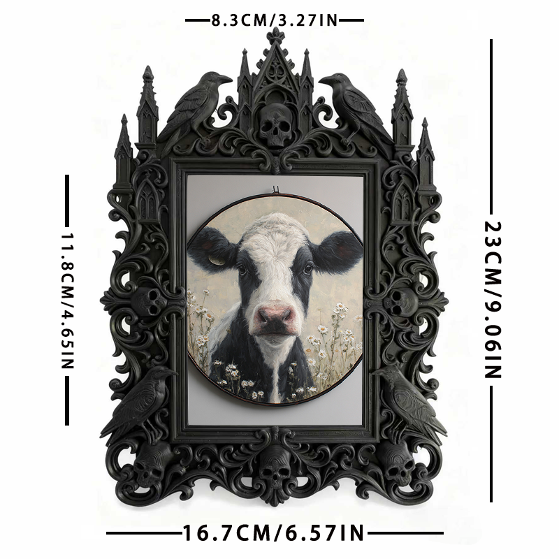 Insta-trending Gothic Dark-style Photo Frame | Gothic Brow Tinting Studio Shelf Decor, Photo Ornament, Wall-mountable & Tabletop, High-gloss