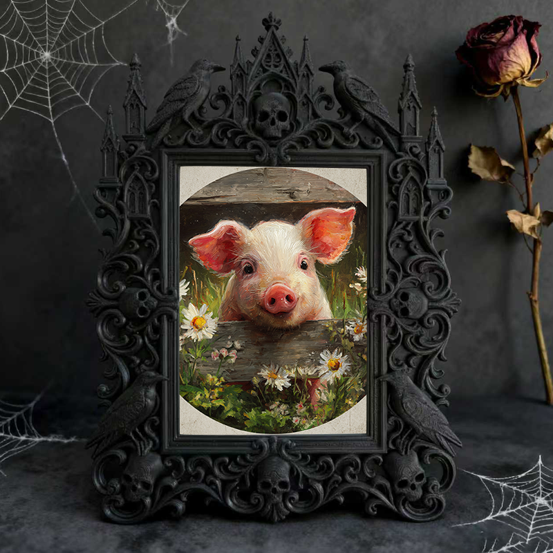 Luxe-dark Gothic Dark-style Photo Frame | Dark Calligraphy Wedding Invitation Display, Photo Ornament, Wall-mountable & Tabletop, Practical 