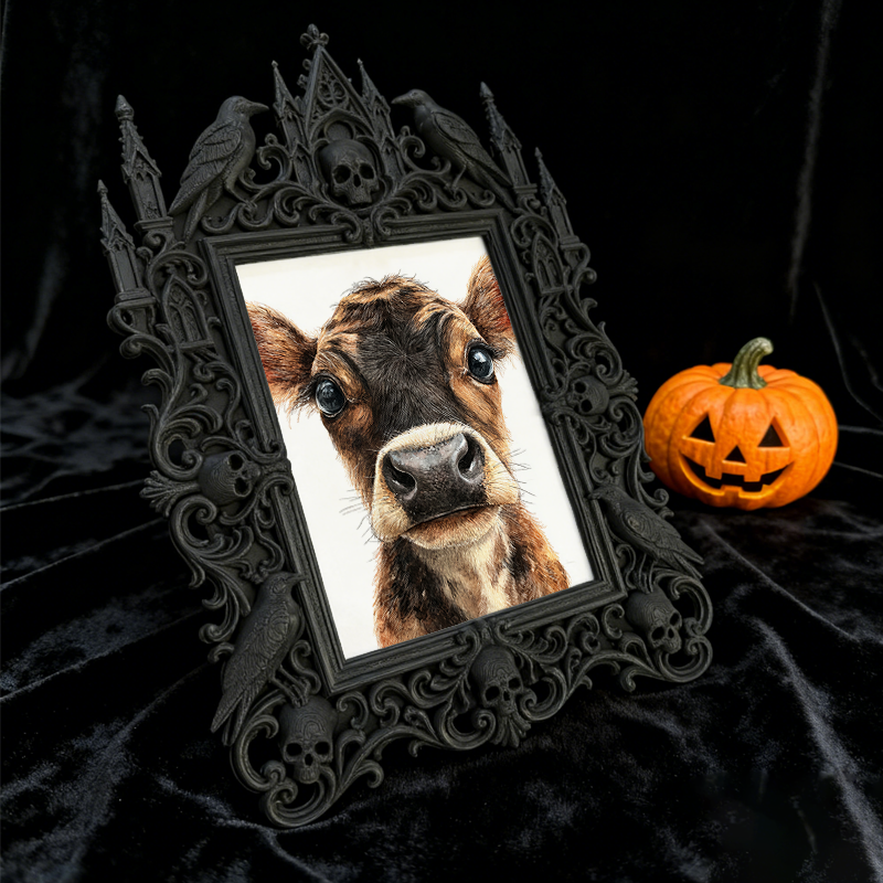 One-of-a-kind Gothic Dark-style Photo Frame | Witchy Moon Water Bottle Shop Decor, Photo Ornament, Wall-mountable & Tabletop, Portable Frame