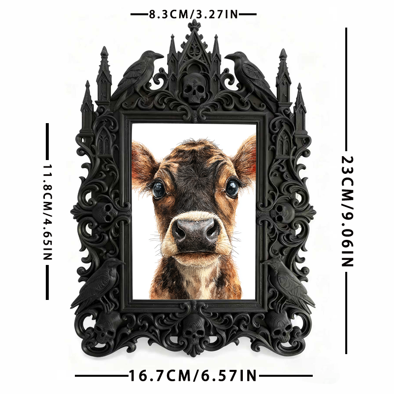 One-of-a-kind Gothic Dark-style Photo Frame | Witchy Moon Water Bottle Shop Decor, Photo Ornament, Wall-mountable & Tabletop, Portable Frame