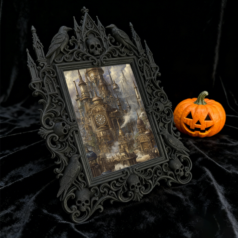 Sturdy-built Gothic Dark-style Photo Frame | Gothic Skateboard Shop Waiting Area Decor, Photo Ornament, Dual-use Display, Wear-resistant Fra