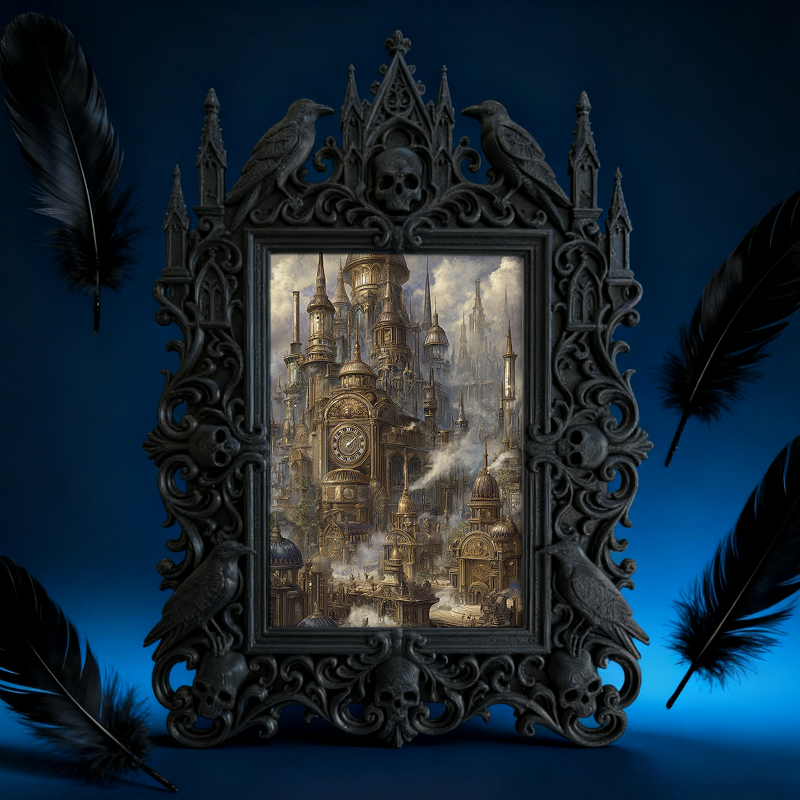 Sturdy-built Gothic Dark-style Photo Frame | Gothic Skateboard Shop Waiting Area Decor, Photo Ornament, Dual-use Display, Wear-resistant Fra