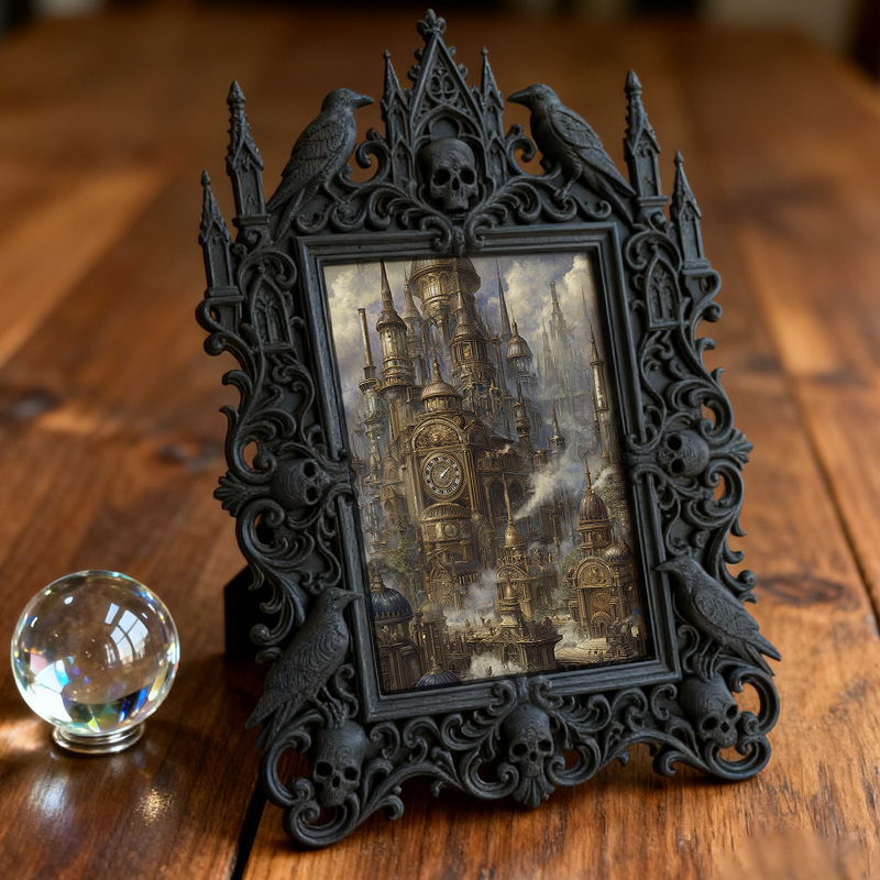 Sturdy-built Gothic Dark-style Photo Frame | Gothic Skateboard Shop Waiting Area Decor, Photo Ornament, Dual-use Display, Wear-resistant Fra