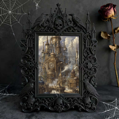 Sturdy-built Gothic Dark-style Photo Frame | Gothic Skateboard Shop Waiting Area Decor, Photo Ornament, Dual-use Display, Wear-resistant Fra