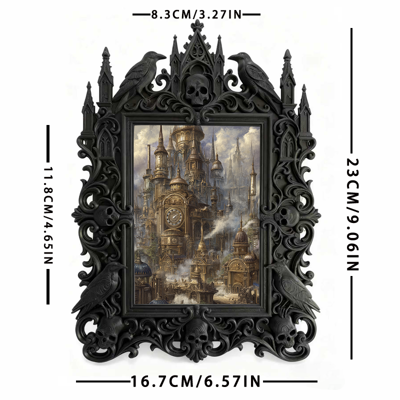Sturdy-built Gothic Dark-style Photo Frame | Gothic Skateboard Shop Waiting Area Decor, Photo Ornament, Dual-use Display, Wear-resistant Fra