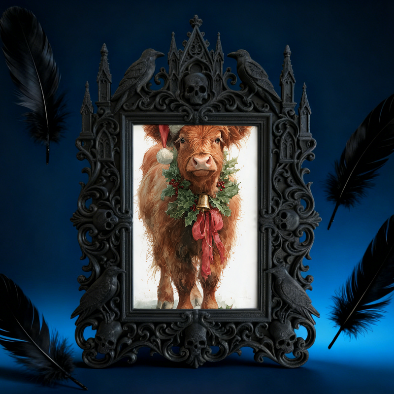 Elegant-dark-vibe Gothic Dark-style Photo Frame | Paranormal Themed Caf茅 Counter Decor, Photo Ornament, Wall-mountable & Tabletop, Elegant F