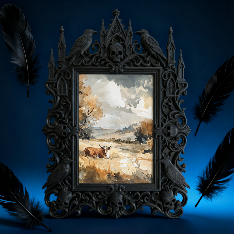 Collector-must-have Gothic Dark-style Photo Frame | Vintage Horror Comic Book Store Decor, Photo Ornament, Wall/Table Dual-use, Display-grad