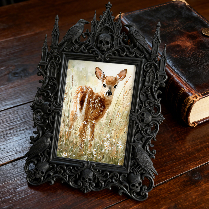 Cute-dark-style Gothic Dark-style Photo Frame | Gothic Pet Halloween Collar Display Decor, Photo Ornament, Dual-use Display, Cute Frame