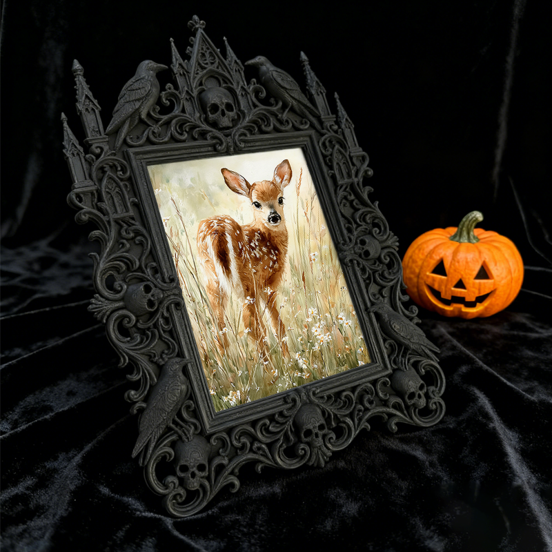 Cute-dark-style Gothic Dark-style Photo Frame | Gothic Pet Halloween Collar Display Decor, Photo Ornament, Dual-use Display, Cute Frame