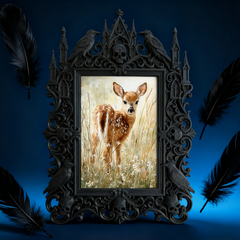 Cute-dark-style Gothic Dark-style Photo Frame | Gothic Pet Halloween Collar Display Decor, Photo Ornament, Dual-use Display, Cute Frame