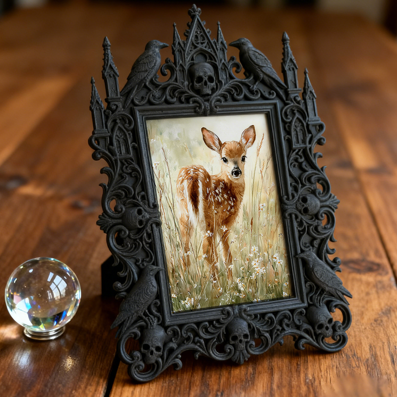 Cute-dark-style Gothic Dark-style Photo Frame | Gothic Pet Halloween Collar Display Decor, Photo Ornament, Dual-use Display, Cute Frame