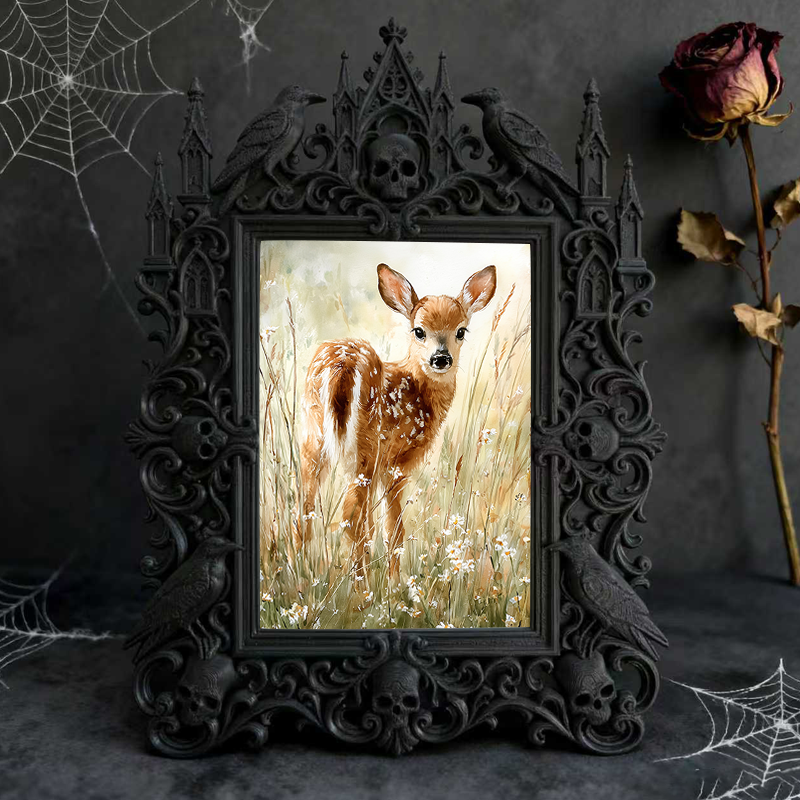 Cute-dark-style Gothic Dark-style Photo Frame | Gothic Pet Halloween Collar Display Decor, Photo Ornament, Dual-use Display, Cute Frame