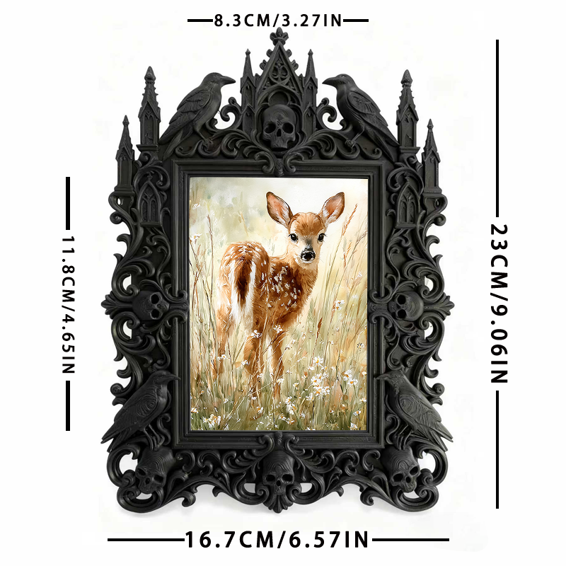 Cute-dark-style Gothic Dark-style Photo Frame | Gothic Pet Halloween Collar Display Decor, Photo Ornament, Dual-use Display, Cute Frame