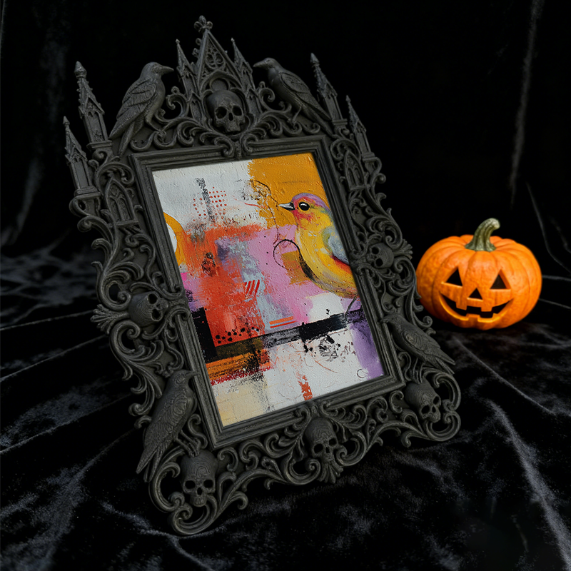 Top-pick Gothic Dark-style Photo Frame | Dark Academia Student Calligraphy Studio Decor, Photo Ornament, Wall/Table Dual-use, Durable Frame
