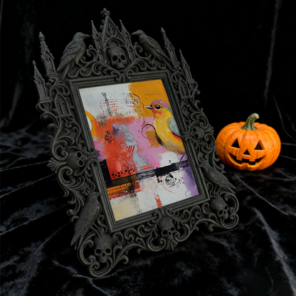 Top-pick Gothic Dark-style Photo Frame | Dark Academia Student Calligraphy Studio Decor, Photo Ornament, Wall/Table Dual-use, Durable Frame