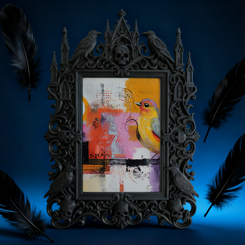 Top-pick Gothic Dark-style Photo Frame | Dark Academia Student Calligraphy Studio Decor, Photo Ornament, Wall/Table Dual-use, Durable Frame