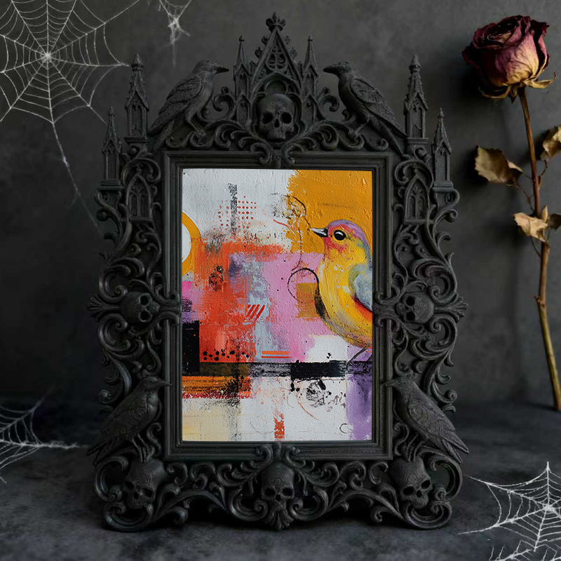 Top-pick Gothic Dark-style Photo Frame | Dark Academia Student Calligraphy Studio Decor, Photo Ornament, Wall/Table Dual-use, Durable Frame