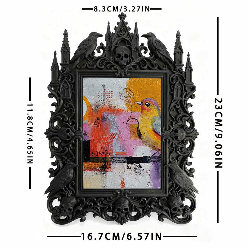 Top-pick Gothic Dark-style Photo Frame | Dark Academia Student Calligraphy Studio Decor, Photo Ornament, Wall/Table Dual-use, Durable Frame