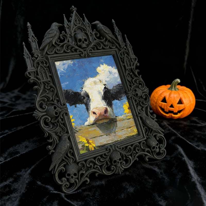 Buzzworthy Gothic Dark-style Photo Frame | Witchy Spell Candle Making Party Decor, Photo Ornament, Wall-mountable & Tabletop, Scratch-resist