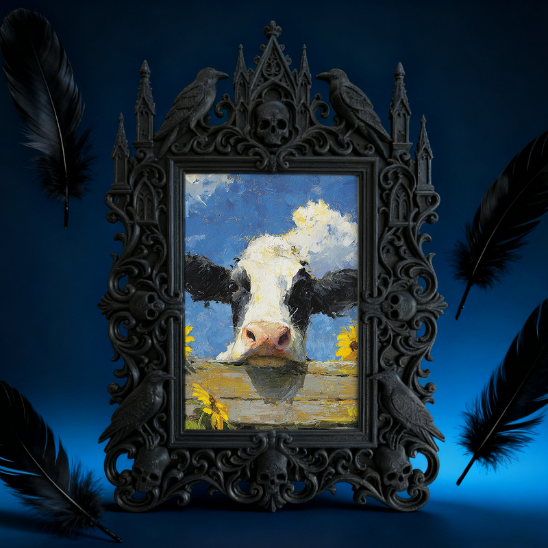 Buzzworthy Gothic Dark-style Photo Frame | Witchy Spell Candle Making Party Decor, Photo Ornament, Wall-mountable & Tabletop, Scratch-resist