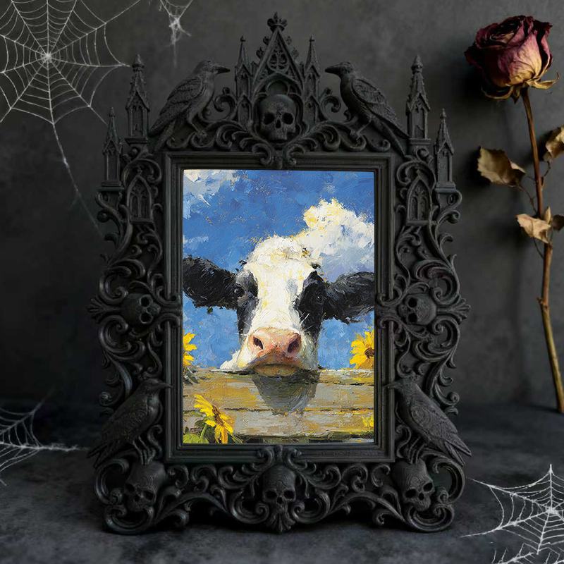 Buzzworthy Gothic Dark-style Photo Frame | Witchy Spell Candle Making Party Decor, Photo Ornament, Wall-mountable & Tabletop, Scratch-resist