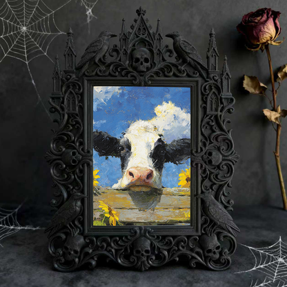 Buzzworthy Gothic Dark-style Photo Frame | Witchy Spell Candle Making Party Decor, Photo Ornament, Wall-mountable & Tabletop, Scratch-resist