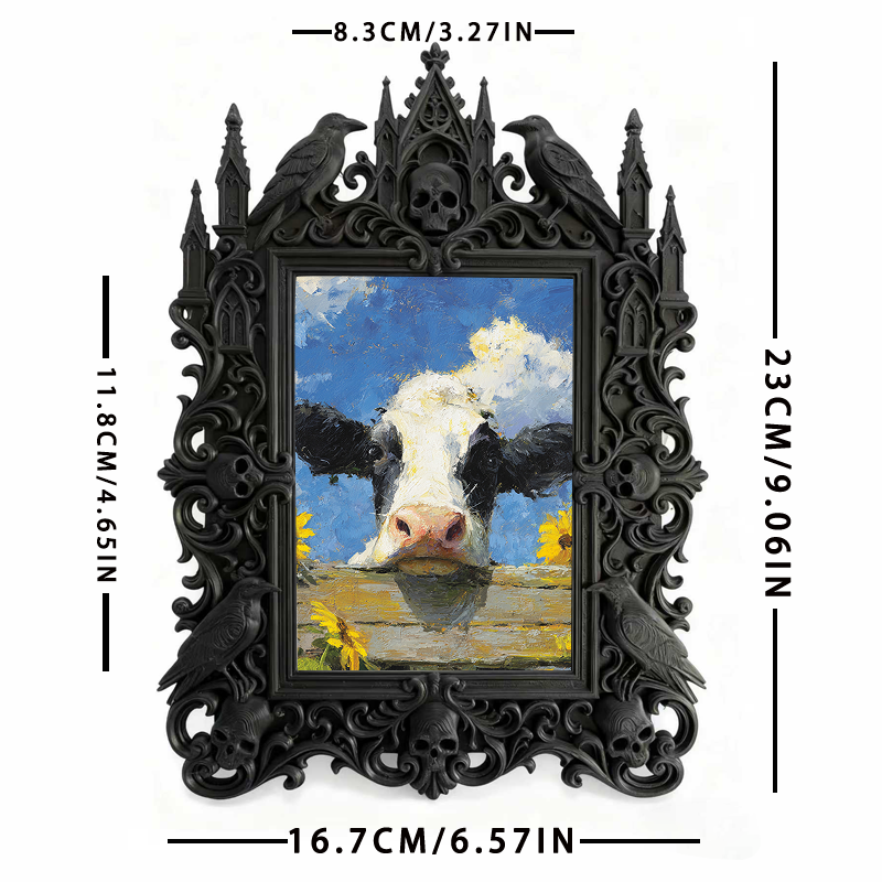 Buzzworthy Gothic Dark-style Photo Frame | Witchy Spell Candle Making Party Decor, Photo Ornament, Wall-mountable & Tabletop, Scratch-resist