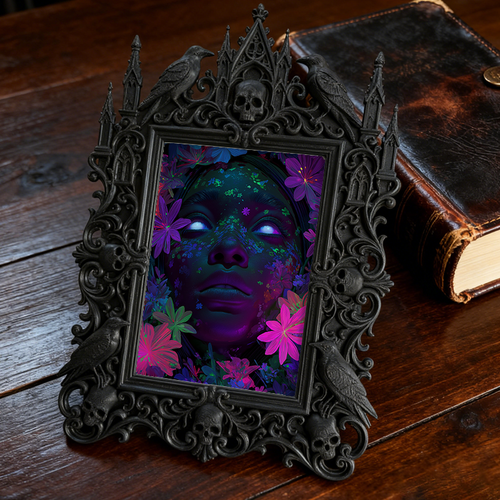 Must-own Gothic Dark-style Photo Frame | Dark Art Tattoo Studio Client Photo Wall Decor, Photo Ornament, Wall-mountable & Tabletop, Slim Fra