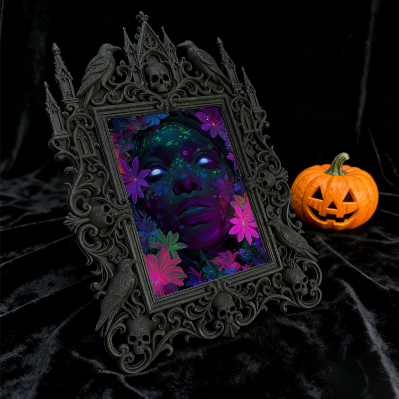 Must-own Gothic Dark-style Photo Frame | Dark Art Tattoo Studio Client Photo Wall Decor, Photo Ornament, Wall-mountable & Tabletop, Slim Fra